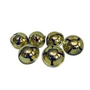 VTG‎ 1990’s Goldtone 2.5”x 2.5” Bell Ornaments Lot of 6- needs A ribbon to hang